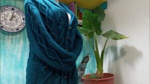 Abrigo cardigan rombo trenzado