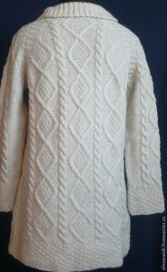 Abrigo cardigan rombo trenzado