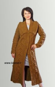 Abrigo cardigan rombo trenzado