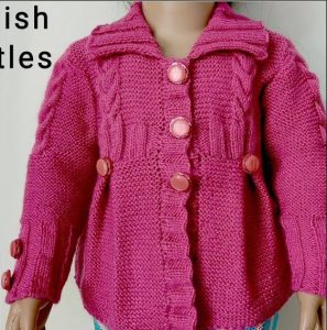 Abrigo elegante para niña a dos agujas