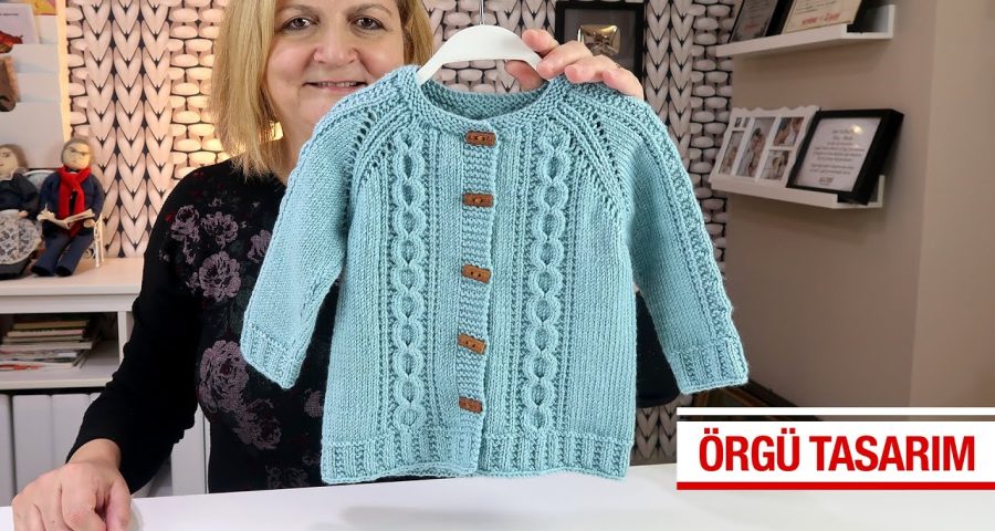 Cardigan de bebe punto aro a dos agujas